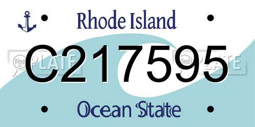C217595 Rhode Island License Plate