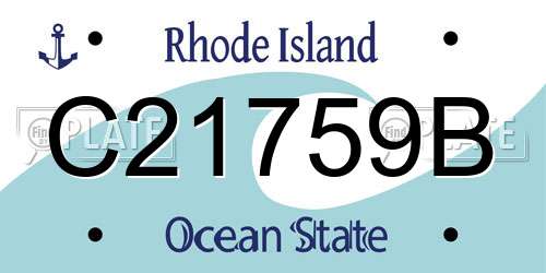 C21759B Rhode Island License Plate