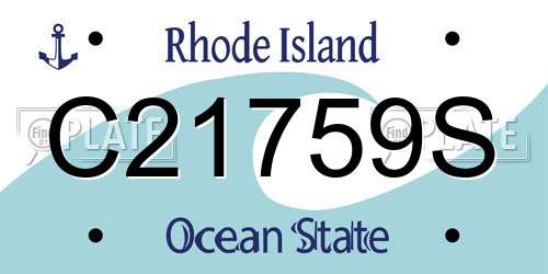 C21759S Rhode Island License Plate