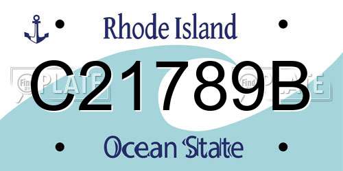 C21789B Rhode Island License Plate