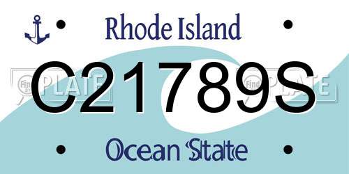 C21789S Rhode Island License Plate