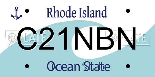 C21NBN Rhode Island License Plate