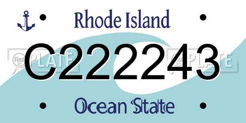 C222243 Rhode Island License Plate