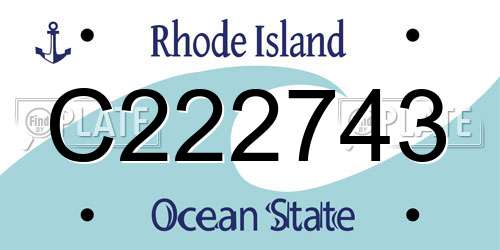 C222743 Rhode Island License Plate