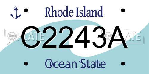 C2243A Rhode Island License Plate