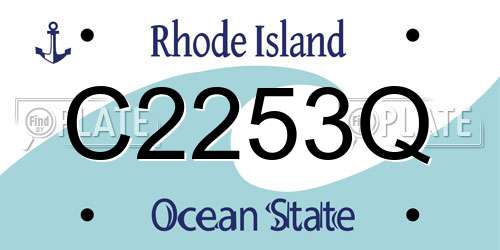 C2253Q Rhode Island License Plate