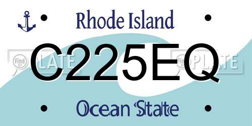 C225EQ Rhode Island License Plate