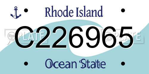 C226965 Rhode Island License Plate
