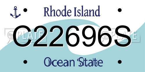 C22696S Rhode Island License Plate