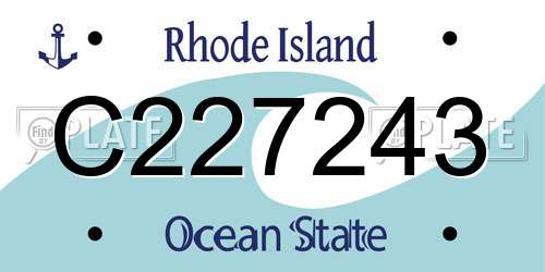 C227243 Rhode Island License Plate
