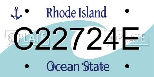 C22724E Rhode Island License Plate