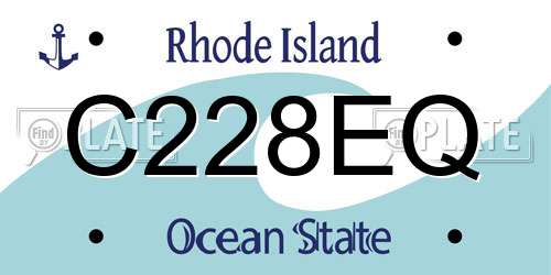 C228EQ Rhode Island License Plate