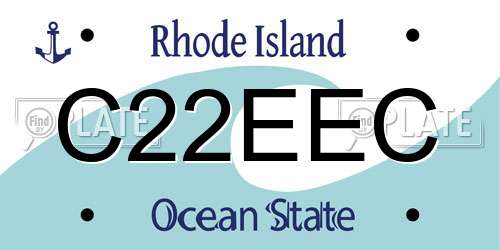 C22EEC Rhode Island License Plate