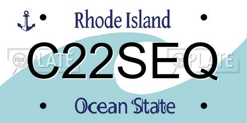 C22SEQ Rhode Island License Plate