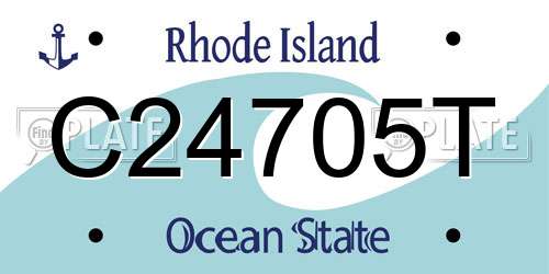 C24705T Rhode Island License Plate