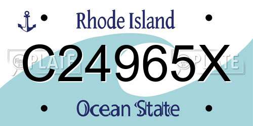 C24965X Rhode Island License Plate