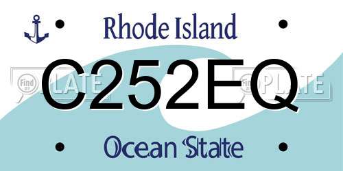 C252EQ Rhode Island License Plate
