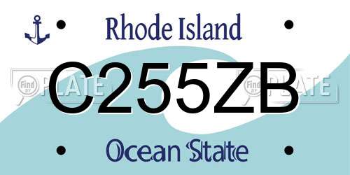 C255ZB Rhode Island License Plate
