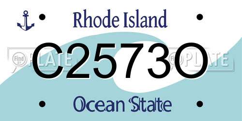 C2573O Rhode Island License Plate