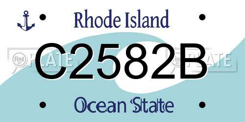 C2582B Rhode Island License Plate
