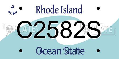 C2582S Rhode Island License Plate
