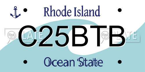 C25BTB Rhode Island License Plate