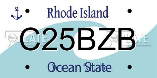 C25BZB Rhode Island License Plate