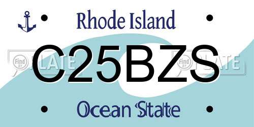 C25BZS Rhode Island License Plate