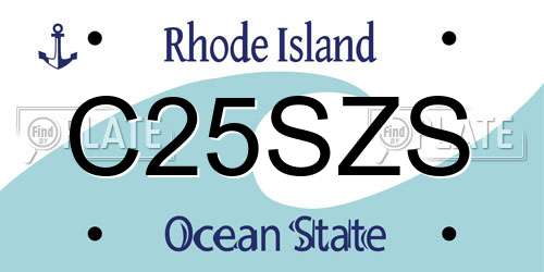 C25SZS Rhode Island License Plate