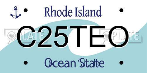 C25TEO Rhode Island License Plate