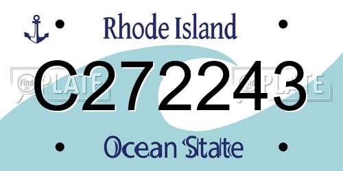 C272243 Rhode Island License Plate