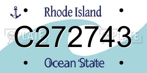 C272743 Rhode Island License Plate