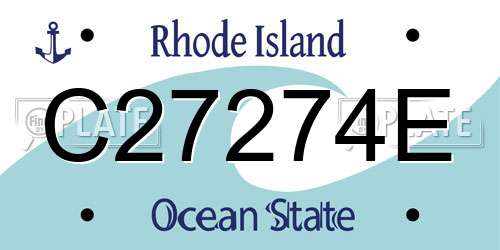 C27274E Rhode Island License Plate
