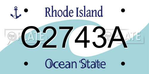 C2743A Rhode Island License Plate