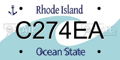 C274EA Rhode Island License Plate