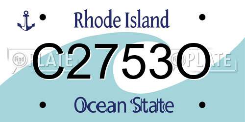 C2753O Rhode Island License Plate
