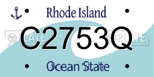 C2753Q Rhode Island License Plate