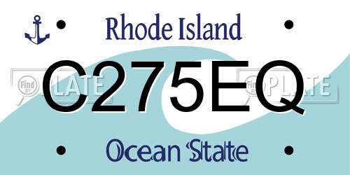 C275EQ Rhode Island License Plate