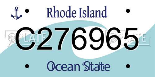 C276965 Rhode Island License Plate
