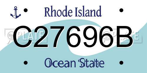 C27696B Rhode Island License Plate