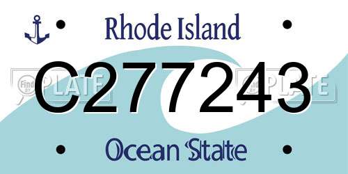 C277243 Rhode Island License Plate
