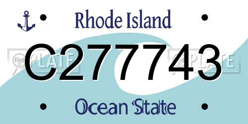 C277743 Rhode Island License Plate