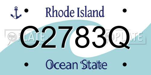 C2783Q Rhode Island License Plate
