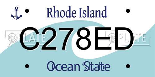 C278ED Rhode Island License Plate