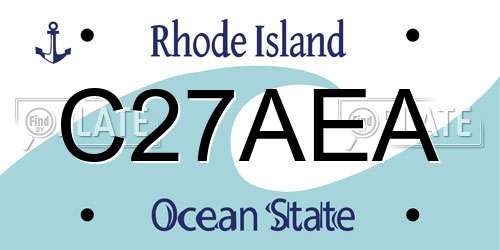 C27AEA Rhode Island License Plate