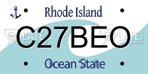 C27BEO Rhode Island License Plate