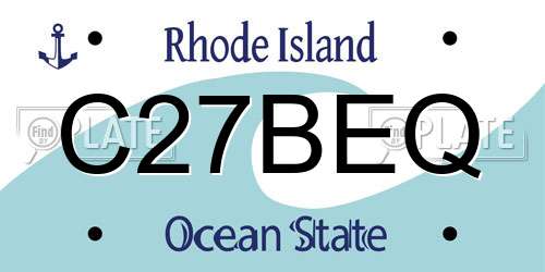 C27BEQ Rhode Island License Plate