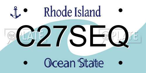C27SEQ Rhode Island License Plate