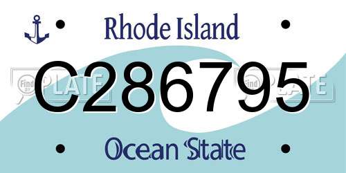 C286795 Rhode Island License Plate