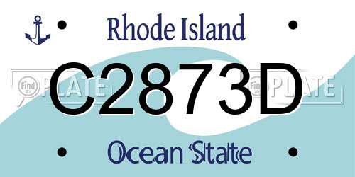 C2873D Rhode Island License Plate